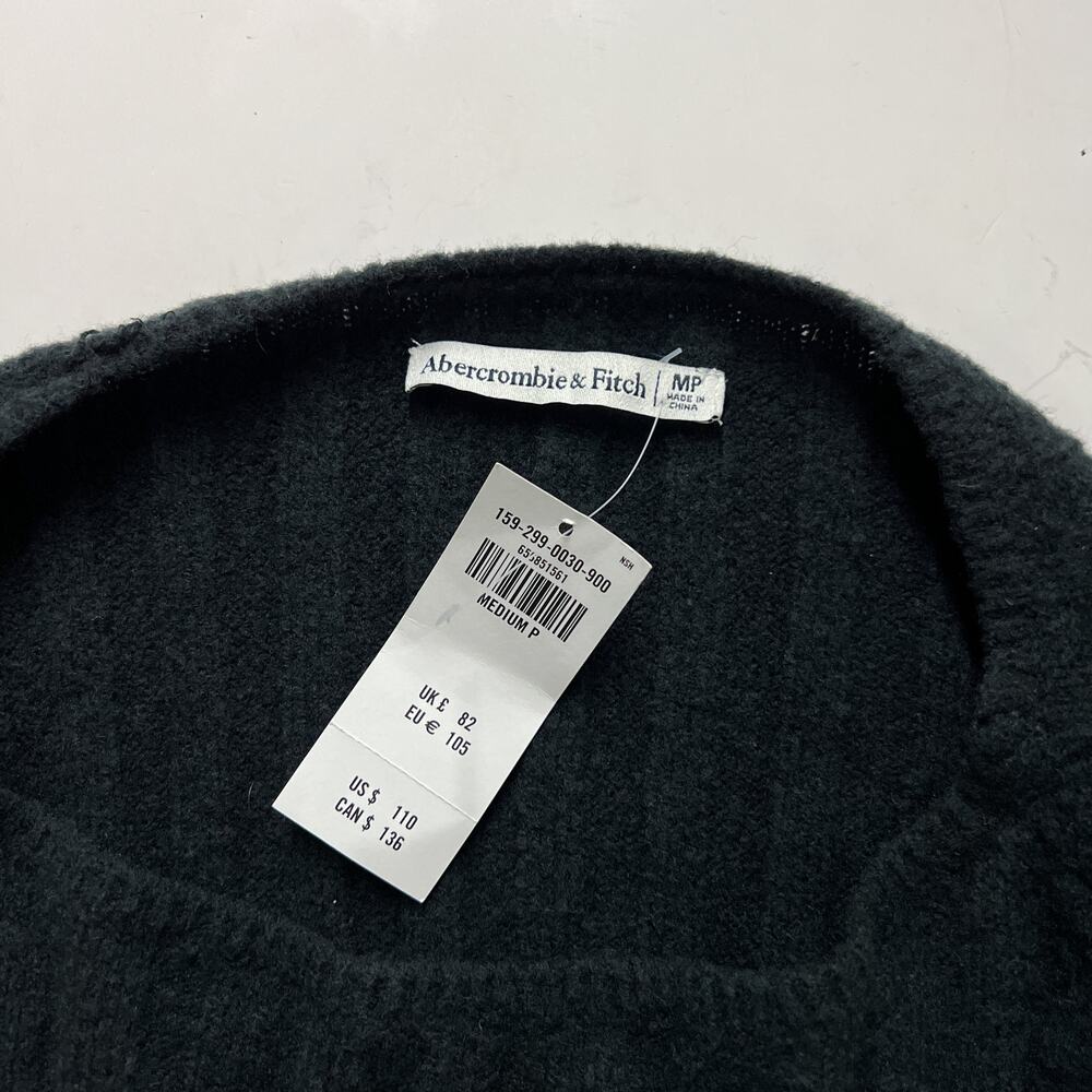 abercrombie & fitch black ribbed knit boatneck sweater maxi midi dress - Picture 7 of 7